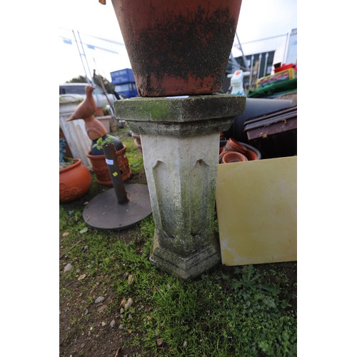 54 - Concrete column & planted pot