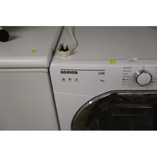 105 - Hoover 9kg washing machine - not for sale failed safety test (do not plug in)