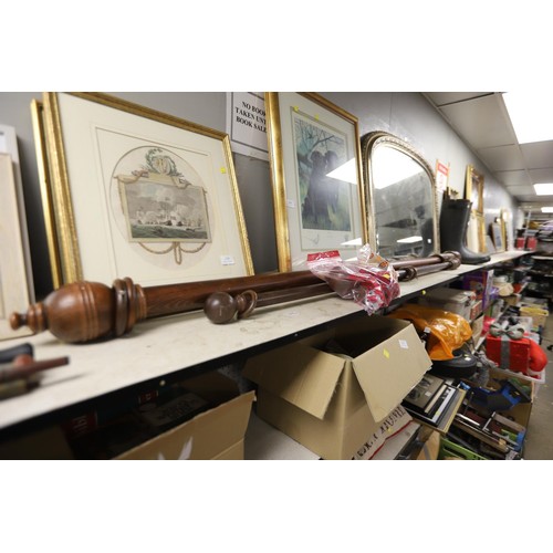 181 - 2 wooden curtain poles &