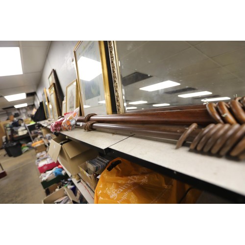 181 - 2 wooden curtain poles &