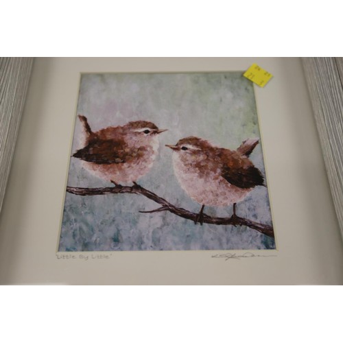 188 - 2 framed & glazed bird prints by Norfolk artist Kirstie Steadman, signed