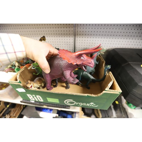 203 - 2 trays of assorted big & small dinosaurs