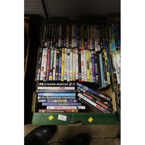 259 - 2 boxes of DVDs