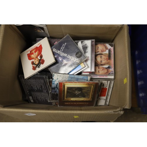 269 - 2 boxes of records, CDs & cassettes