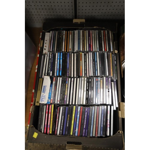 271 - 2 boxes of CDs, DVDs, VHS & cassettes