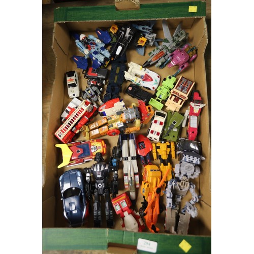 294 - Tray of assorted transformer toys