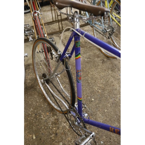 388 - Hetchins Single gear vintage racing bike 23 inch frame with Front and back quick released wheels