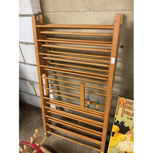 97 - Vintage wooden playpen, rocking mousse & 1 picture