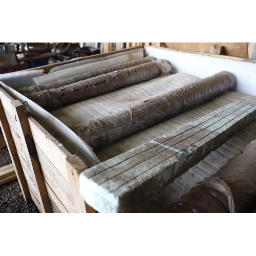 64 - Large wooden crate approximately 7 foot 11 x 4‘ 11 containing large qty of various bed columns