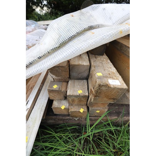 112 - 9 pieces of 4” x 4” long length timber