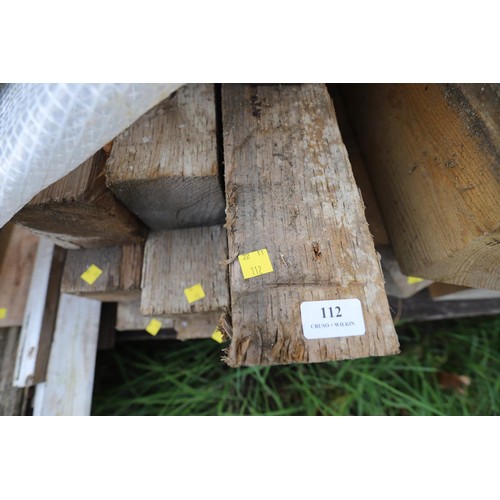 112 - 9 pieces of 4” x 4” long length timber