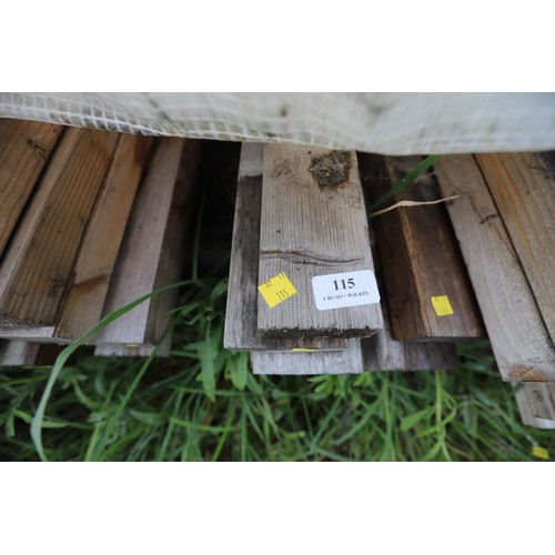 115 - 9 lengths of timber, incl qty of 4 inch by 1 a half inch