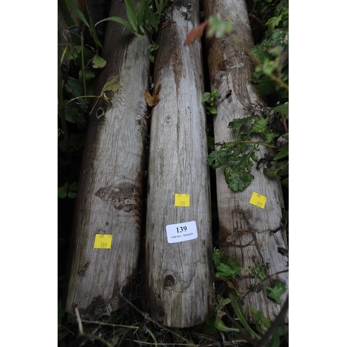 139 - 3 x round wooden posts