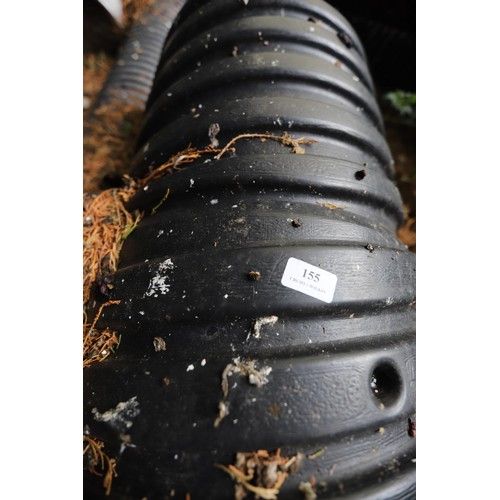 155 - Large qty of various drain pipes etc, incl 8 inch diameter