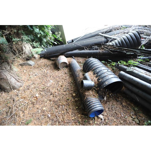 155 - Large qty of various drain pipes etc, incl 8 inch diameter