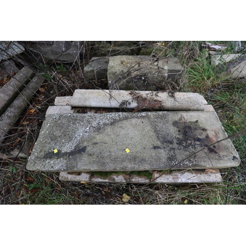 163 - 3 x pallets of various edging stones, concrete breezeblocks etc