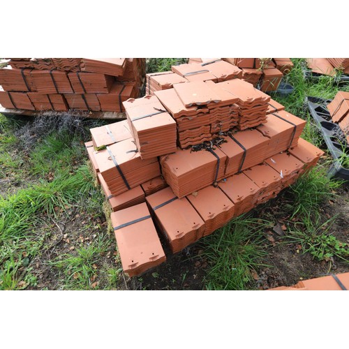 171 - A massive selection of terracotta roof tiles and corner tiles