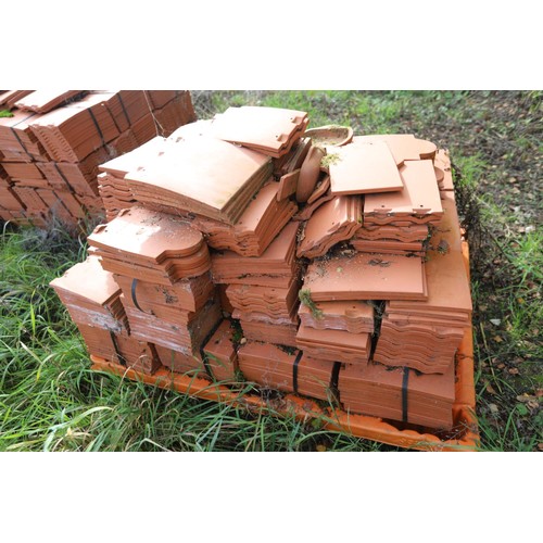 171 - A massive selection of terracotta roof tiles and corner tiles