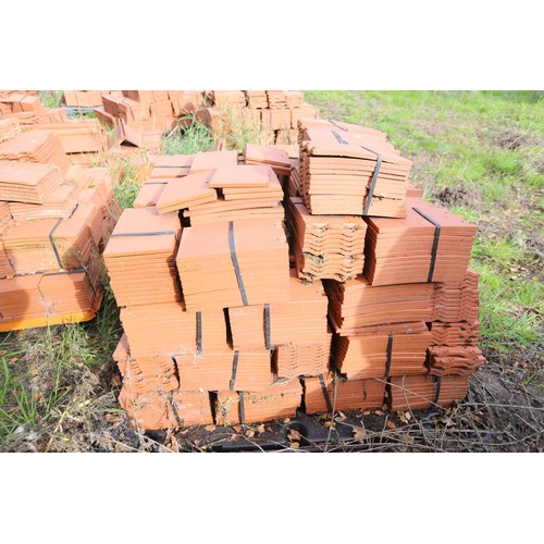 171 - A massive selection of terracotta roof tiles and corner tiles