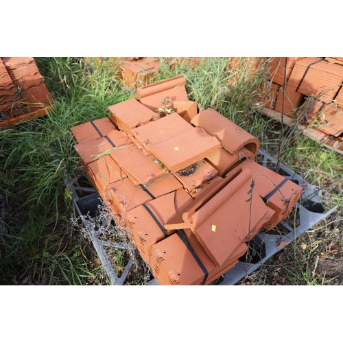 171 - A massive selection of terracotta roof tiles and corner tiles