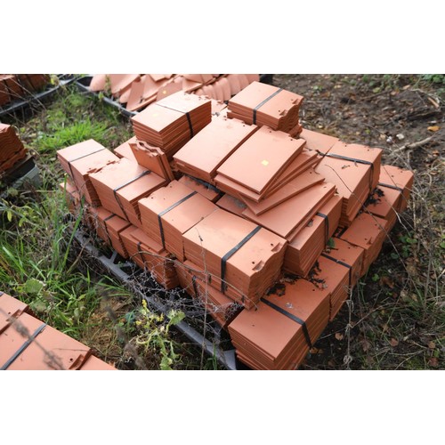 171 - A massive selection of terracotta roof tiles and corner tiles