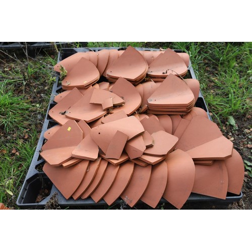 171 - A massive selection of terracotta roof tiles and corner tiles