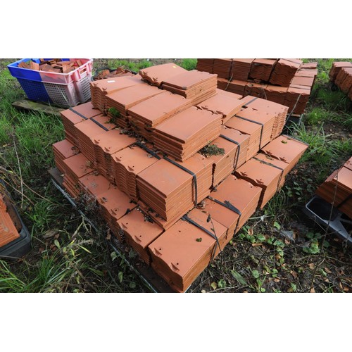 171 - A massive selection of terracotta roof tiles and corner tiles