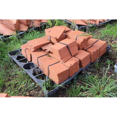 171 - A massive selection of terracotta roof tiles and corner tiles