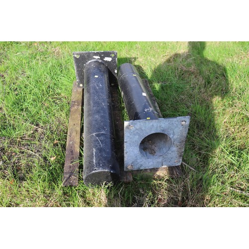 190 - Pair of metal posts 36 inches tall diameter 6 1/2 inches