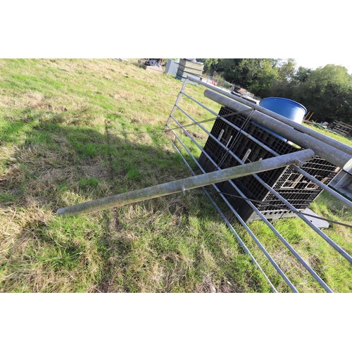 208 - Galvanised five bar gate & 2 posts