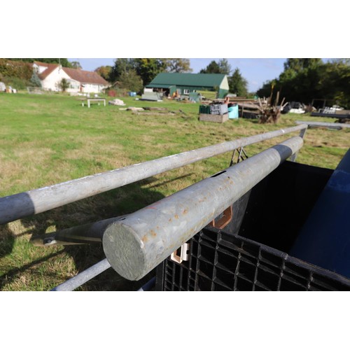 208 - Galvanised five bar gate & 2 posts