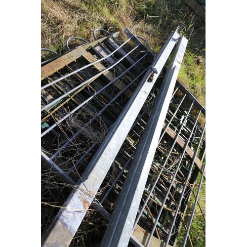 239 - Pair of galvanised gate posts, various gates etc