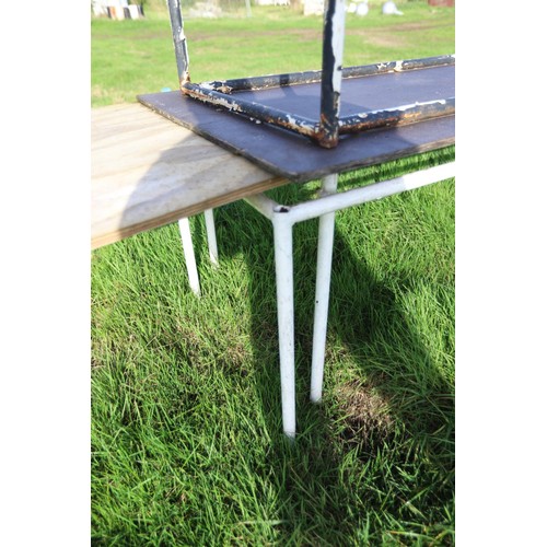 244 - 3 x metal framed table bases