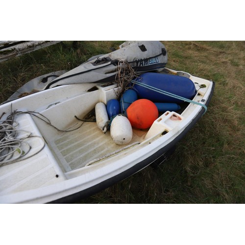 310 - Slow dinghy, boat trailer, blowup boat – as found