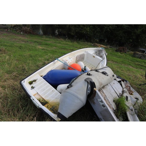 310 - Slow dinghy, boat trailer, blowup boat – as found