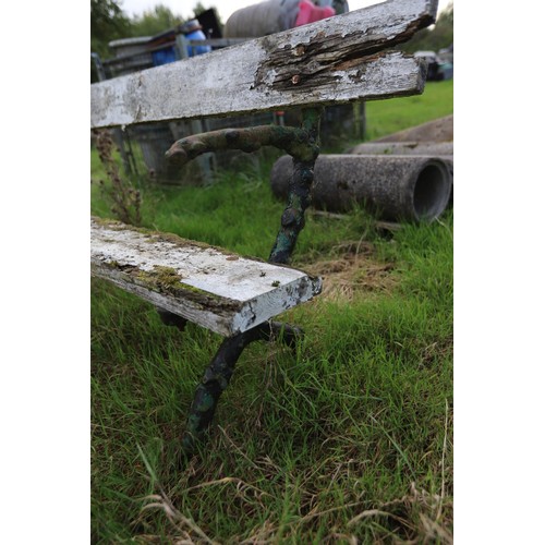 314 - Victorian bench with log effect ends Af