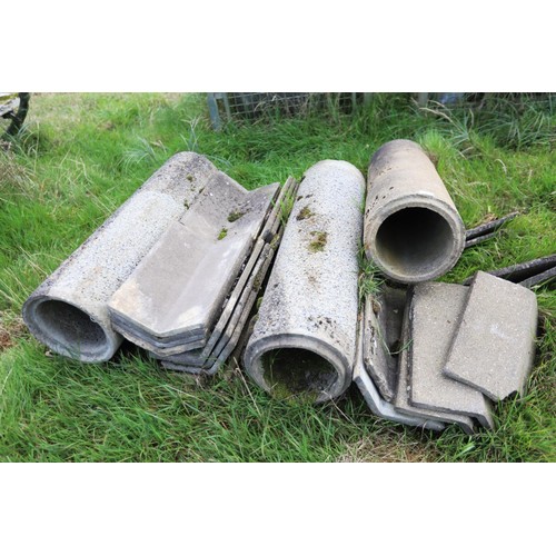 317 - Qty of various concrete pipe etc