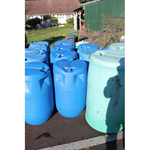 345 - 14 large plastic blue barrels