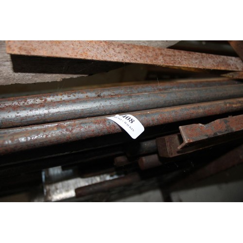 408 - Qty of various steel, incl round bar etc