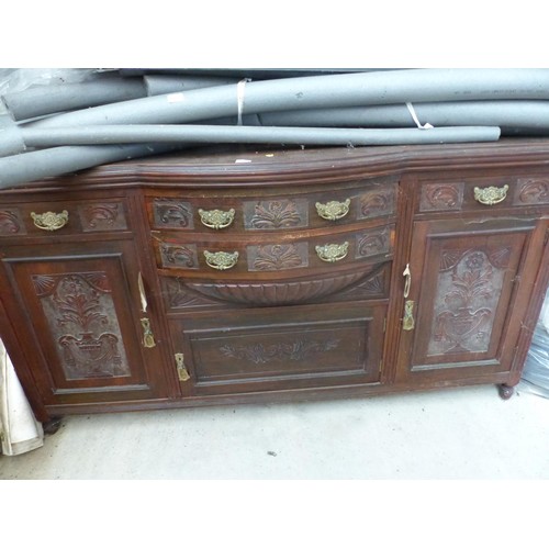 498 - Large mahogany antique mirror back sideboard