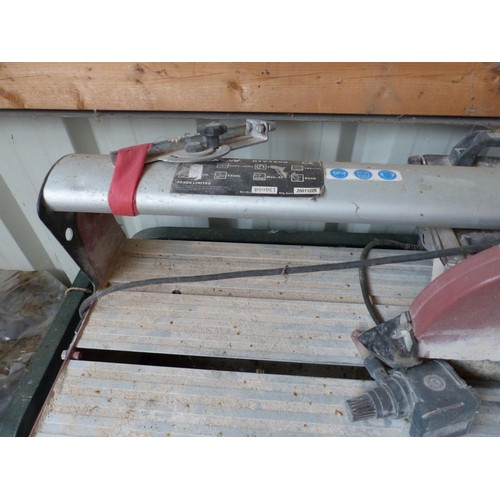 500 - Tile cutter & desk – passed electric pat test - to be rewired installed and tested by qualified elec... 