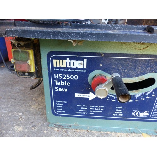 564A - Nutool Hs 2500 table saw – to be tested installed and rewired by qualified electrician