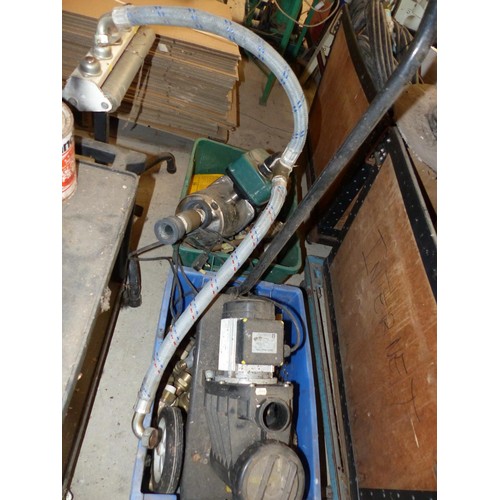 581 - 2 boxes of various brass & copper plumbing fittings & 2 pumps – to be tested installed and rewired b... 