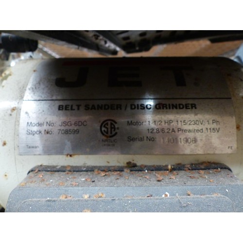 583 - Jet belt sander/disc grinder &  a box of sandpaper – passed electric pat test-to be rewired installe... 