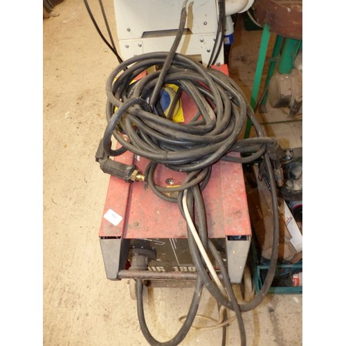 584 - Mig 180 turbofan cooled welder & box, incl welding mask, welding rods etc  – to be tested rewired an... 