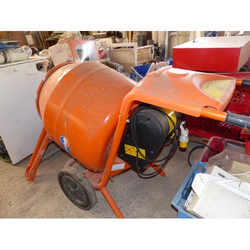 593 - Electric Belle cement mixer & stand – passed electric pat test- to be tested installed and rewired b... 