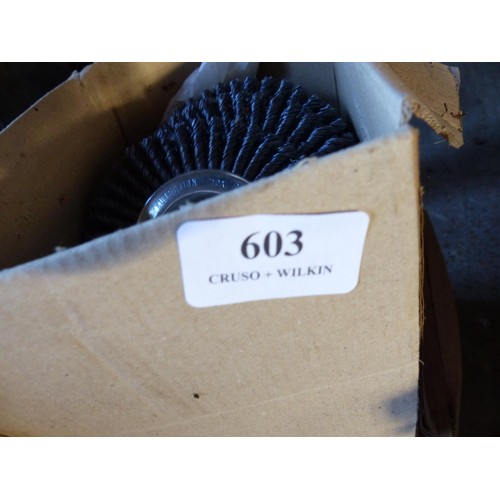 603 - 3 x boxes of not wheel steel wire brushes