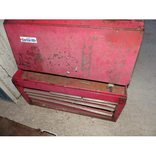 649 - 2 x metal toolboxes & small metal cabinet with contents, incl sockets etc