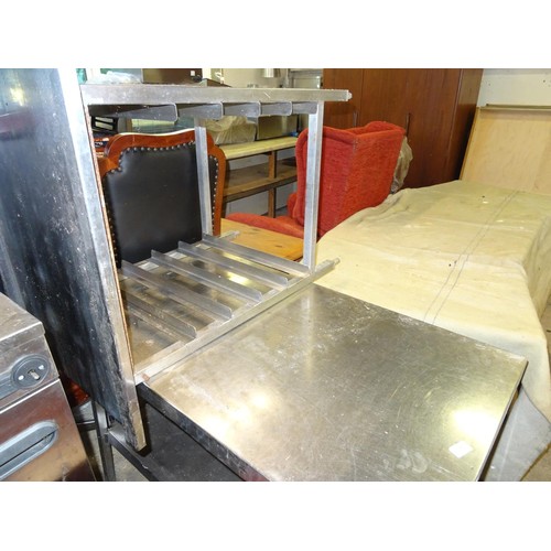 756 - Stainless steel workbench & 1 other