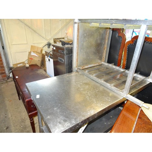 756 - Stainless steel workbench & 1 other